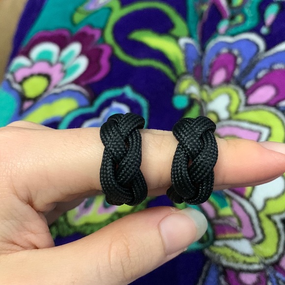 Black Paracord Braided Bracelet and Ring - Picture 9 of 12